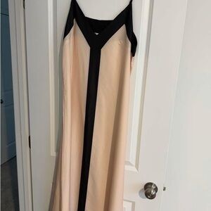 SHEIN Black and Cream Strapless Dress